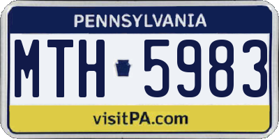 PA license plate MTH5983