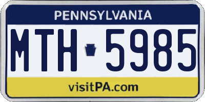 PA license plate MTH5985