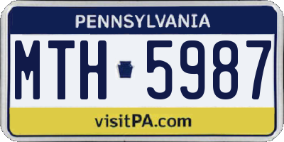 PA license plate MTH5987
