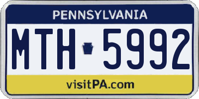 PA license plate MTH5992