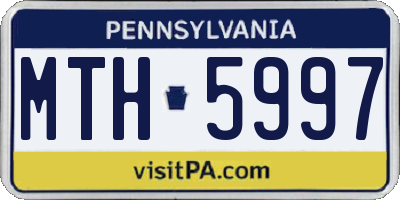 PA license plate MTH5997