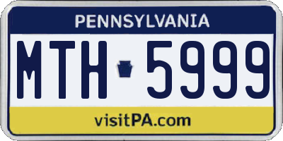 PA license plate MTH5999