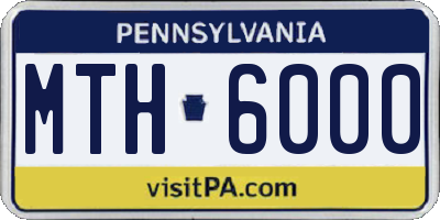 PA license plate MTH6000