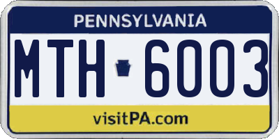PA license plate MTH6003