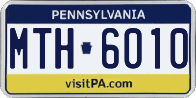 PA license plate MTH6010