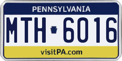PA license plate MTH6016