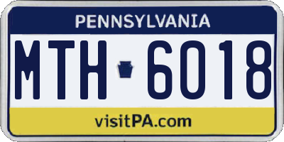 PA license plate MTH6018