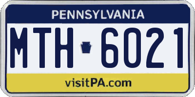 PA license plate MTH6021