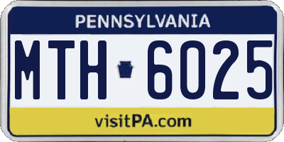 PA license plate MTH6025