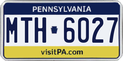 PA license plate MTH6027