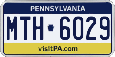 PA license plate MTH6029
