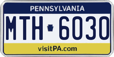 PA license plate MTH6030