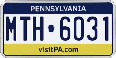 PA license plate MTH6031