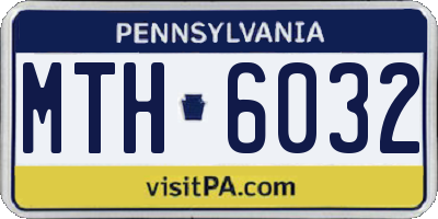 PA license plate MTH6032