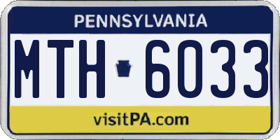 PA license plate MTH6033