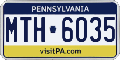 PA license plate MTH6035