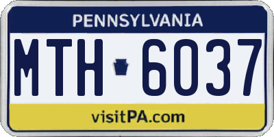 PA license plate MTH6037