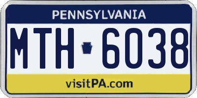 PA license plate MTH6038