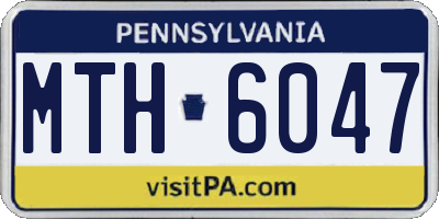 PA license plate MTH6047