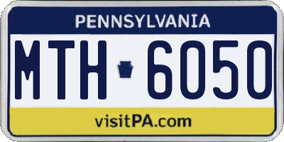 PA license plate MTH6050