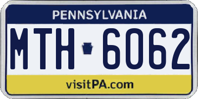 PA license plate MTH6062