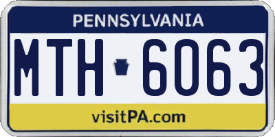 PA license plate MTH6063