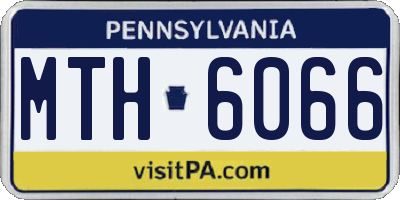 PA license plate MTH6066