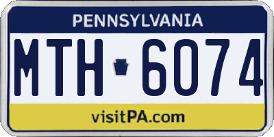 PA license plate MTH6074