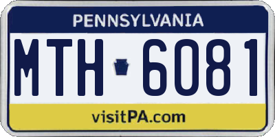 PA license plate MTH6081