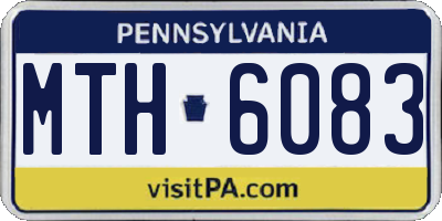 PA license plate MTH6083