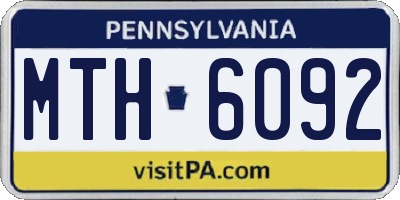PA license plate MTH6092