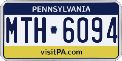 PA license plate MTH6094