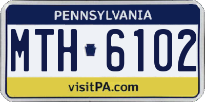 PA license plate MTH6102