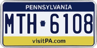 PA license plate MTH6108