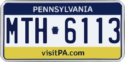 PA license plate MTH6113