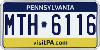 PA license plate MTH6116