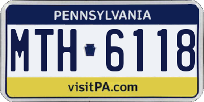 PA license plate MTH6118