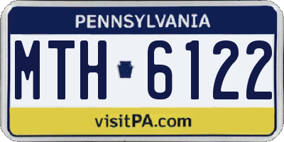 PA license plate MTH6122