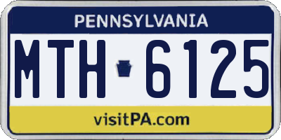 PA license plate MTH6125