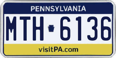 PA license plate MTH6136