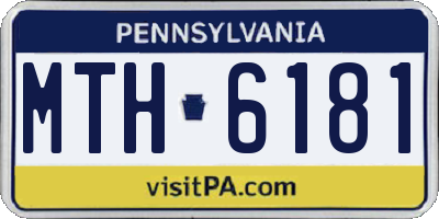 PA license plate MTH6181