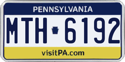 PA license plate MTH6192