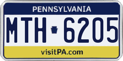 PA license plate MTH6205