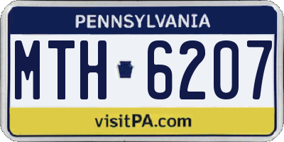 PA license plate MTH6207