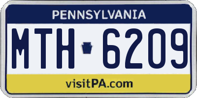 PA license plate MTH6209