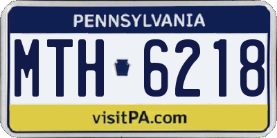 PA license plate MTH6218