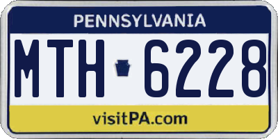 PA license plate MTH6228