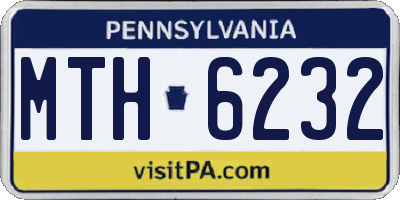 PA license plate MTH6232