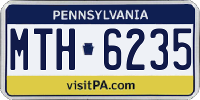 PA license plate MTH6235