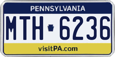 PA license plate MTH6236